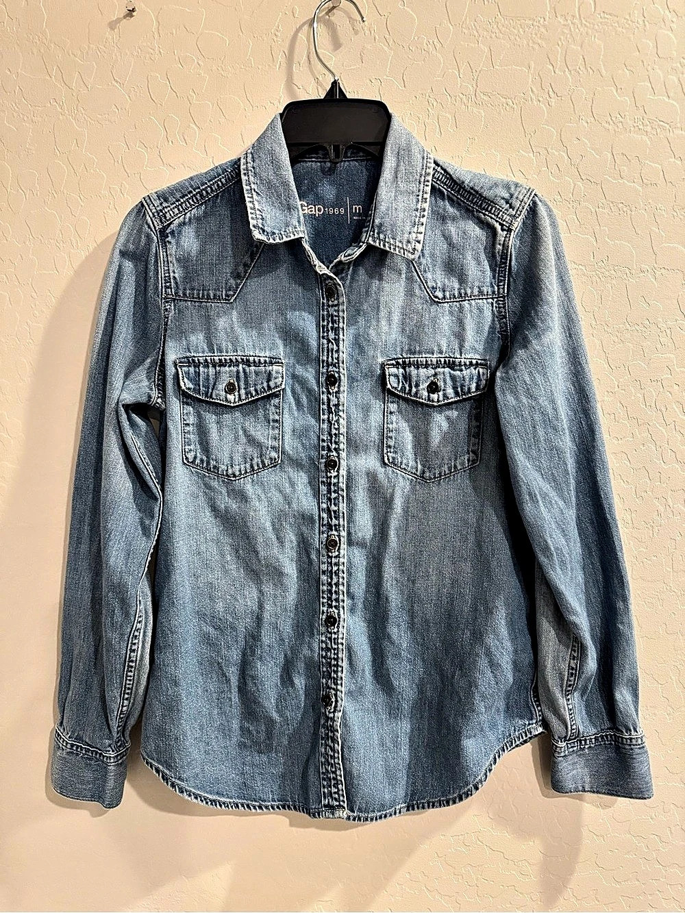Gap 1969 Denim Western Shirt Blue Medium